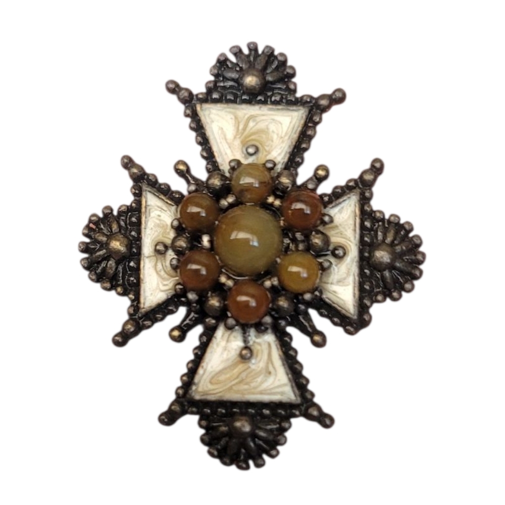 Elegant Multi-Color Cross Pendant